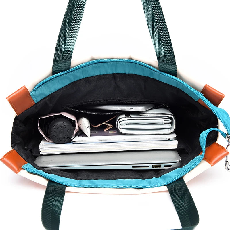 Nueva mochila impermeable de tela Oxford para mujer, modelo grande