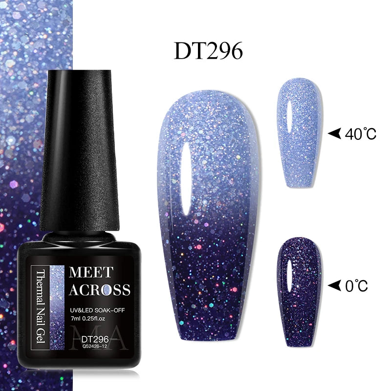 MEET ACROSS – Esmalte de uñas en gel térmico (cambia de color según la temperatura)