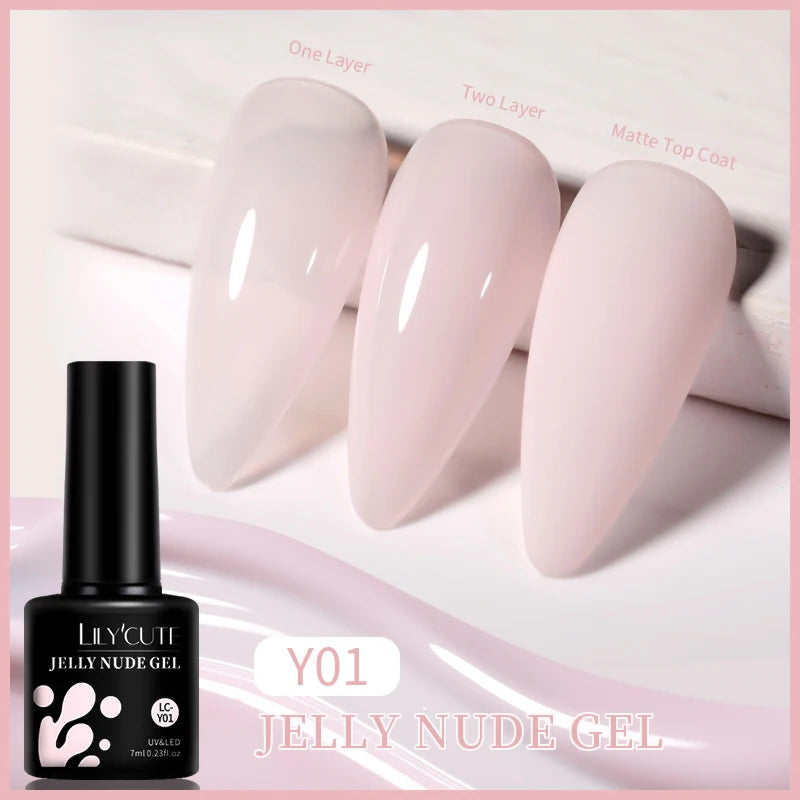 LILYCUTE Esmalte de gel para uñas de 7 ml (129 colores)
