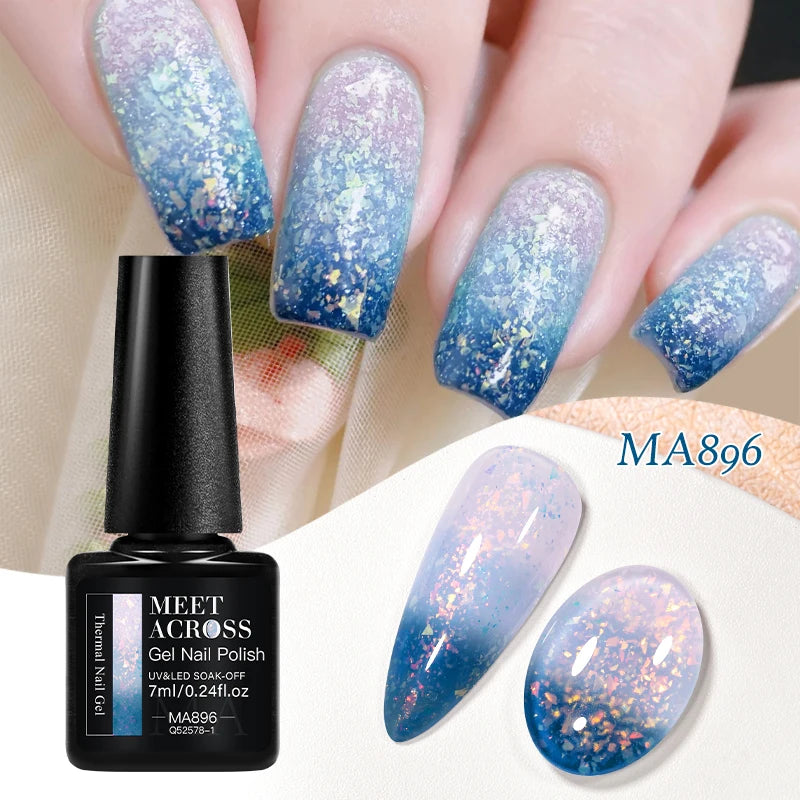 MEET ACROSS – Esmalte de uñas en gel térmico (cambia de color según la temperatura)