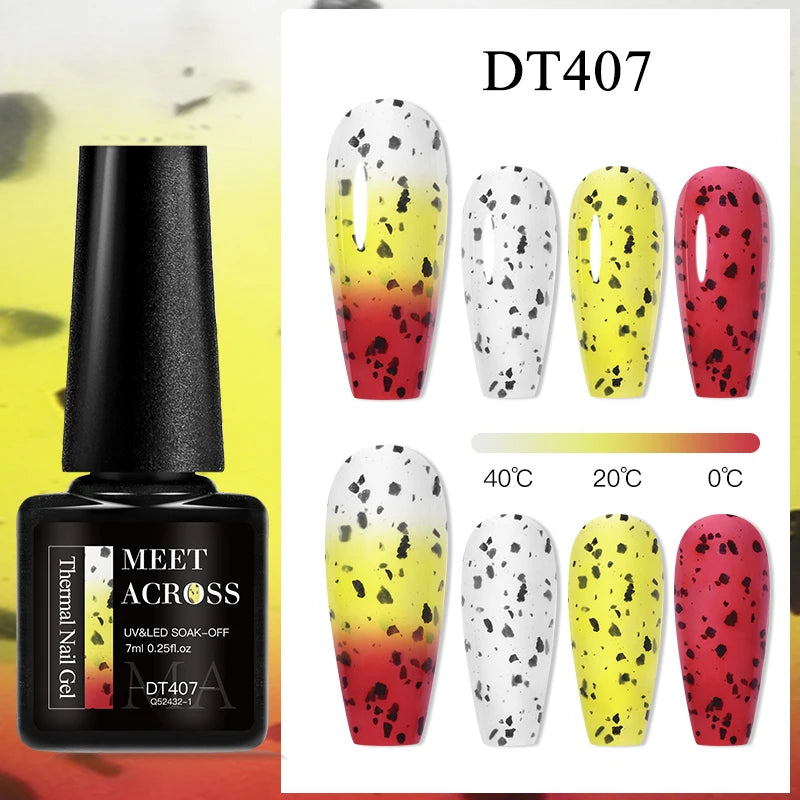 MEET ACROSS – Esmalte de uñas en gel térmico (cambia de color según la temperatura)