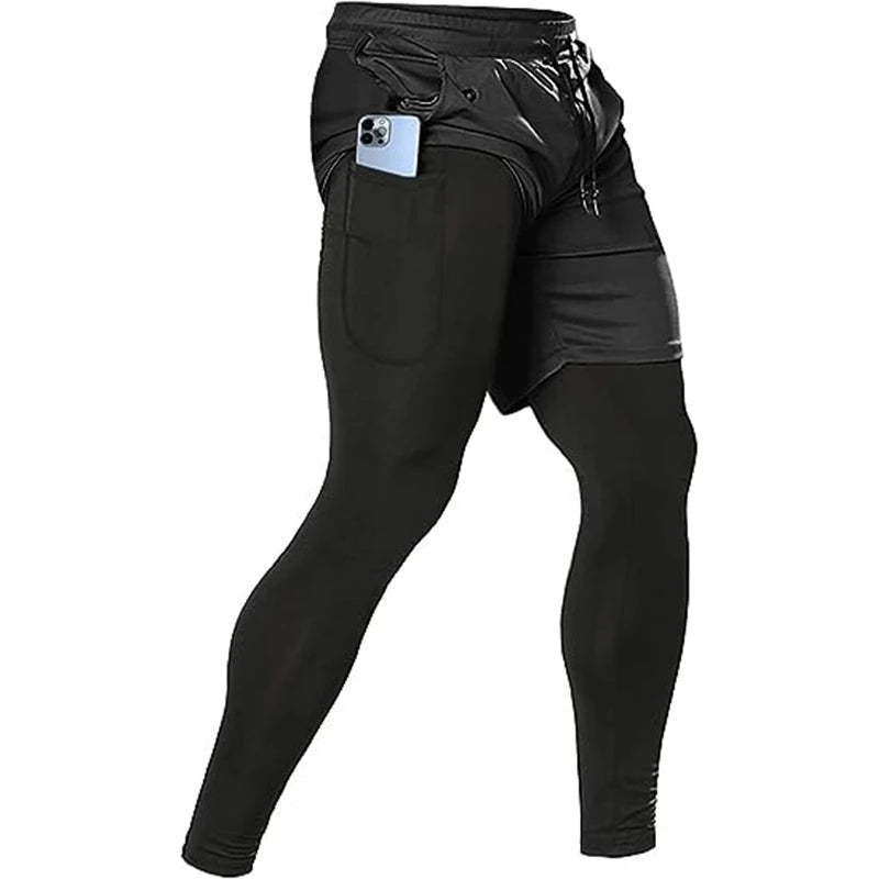 Pantalones deportivos para hombre 2 en 1: