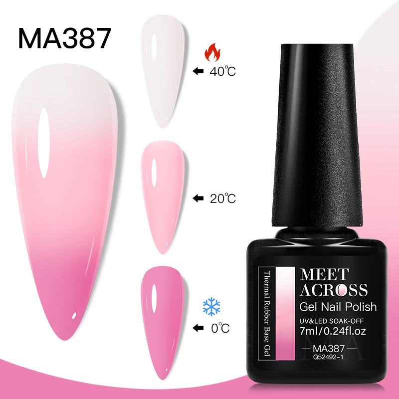 MEET ACROSS – Esmalte de uñas en gel térmico (cambia de color según la temperatura)