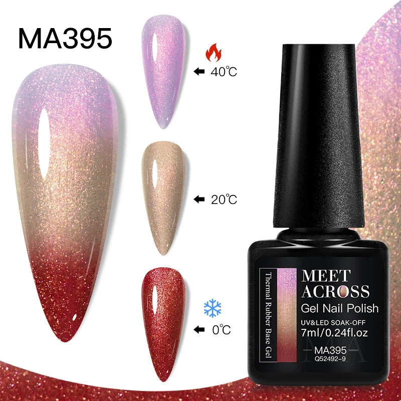 MEET ACROSS – Esmalte de uñas en gel térmico (cambia de color según la temperatura)