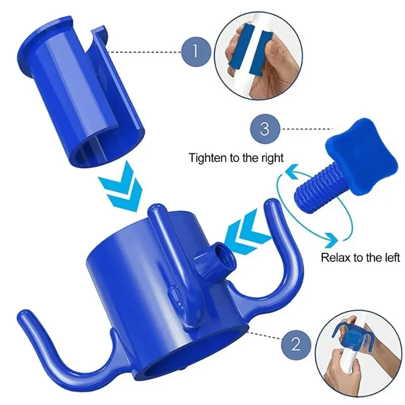 Gancho colgante para sombrilla de playa, gancho de plástico de 4 brazos para colgar toallas, sombreros, ropa, cámaras, gafas de sol y bolsos.