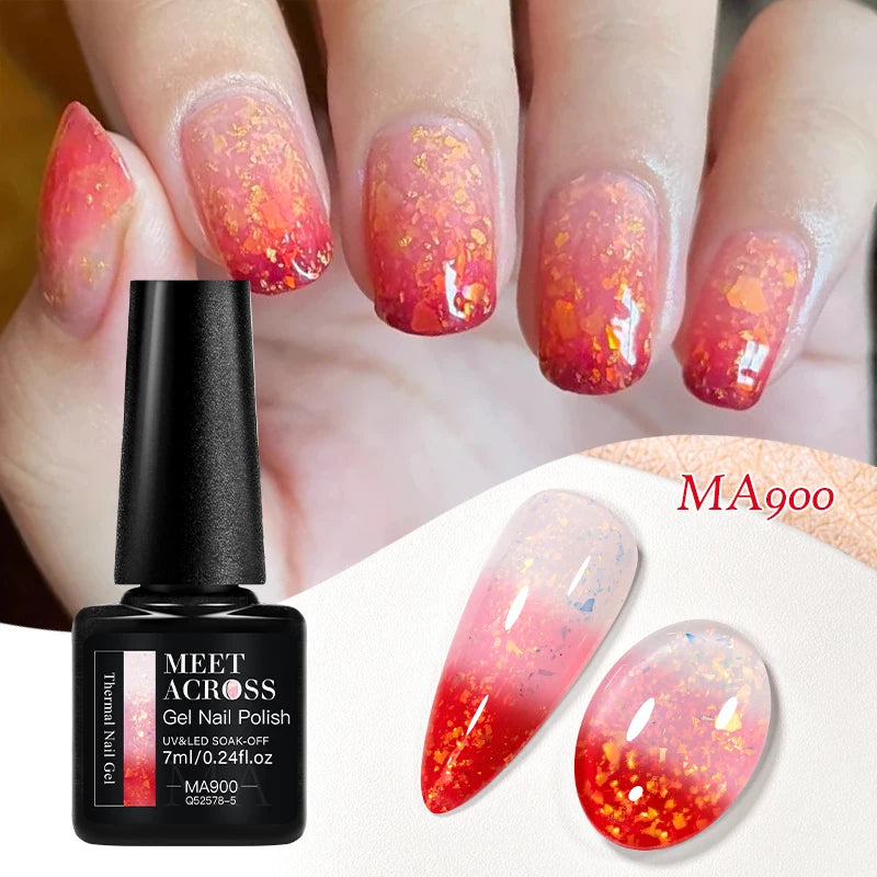 MEET ACROSS – Esmalte de uñas en gel térmico (cambia de color según la temperatura)