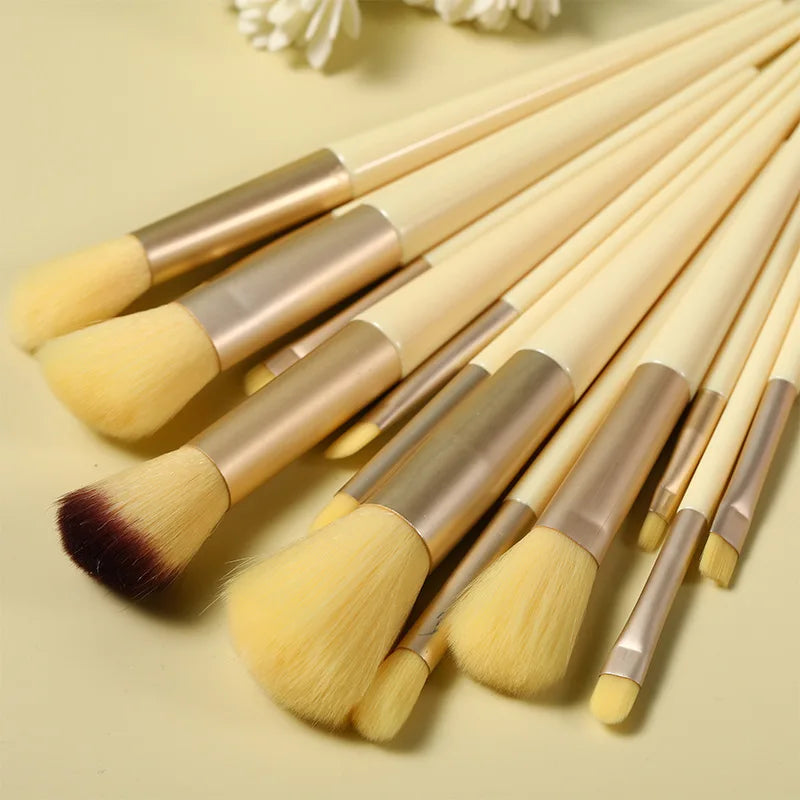 Juego de 13 Uds de brochas de maquillaje, base para sombra de ojos, brocha cosmética para mujer, sombra de ojos, colorete, bolsa de herramientas de maquillaje suave de belleza