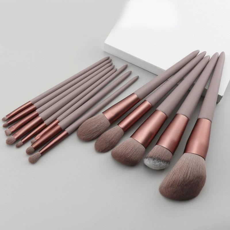 Juego de 13 Uds de brochas de maquillaje, base para sombra de ojos, brocha cosmética para mujer, sombra de ojos, colorete, bolsa de herramientas de maquillaje suave de belleza