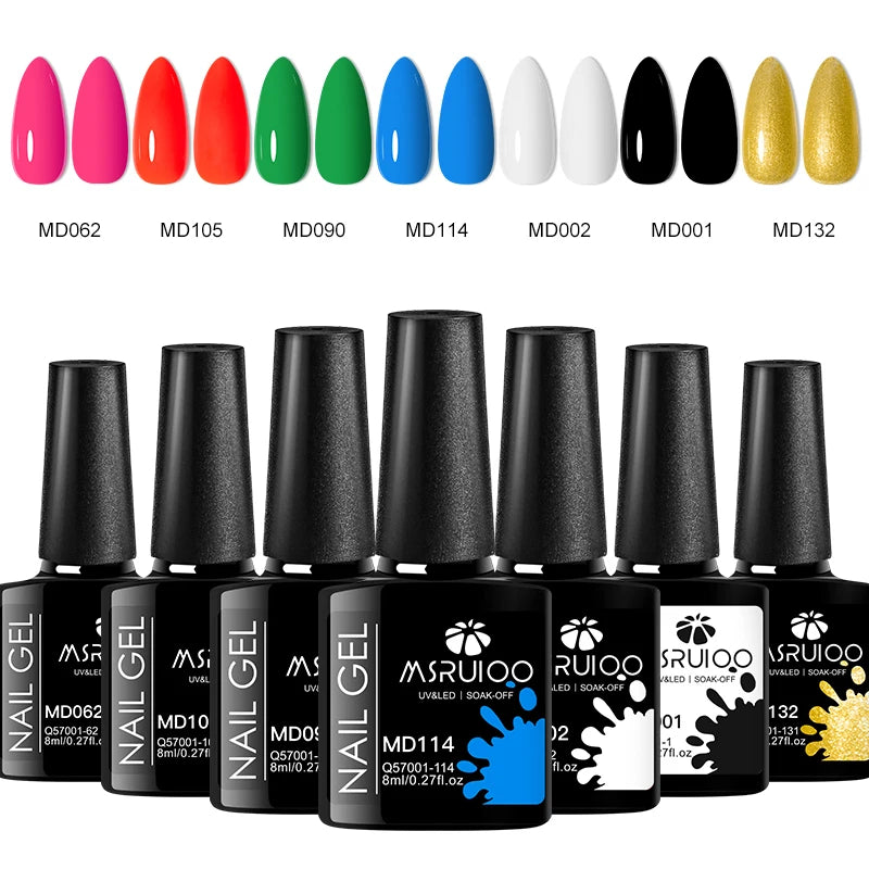 Set de 7 esmaltes de gel para uñas: kit completo para manicura
