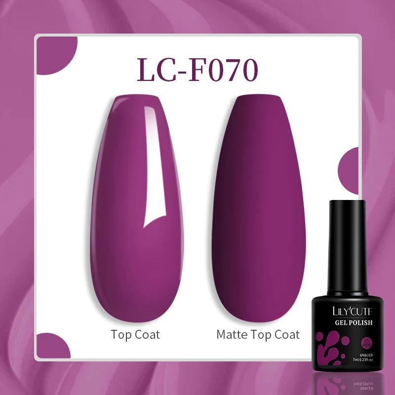 LILYCUTE Esmalte de gel para uñas de 7 ml (129 colores)