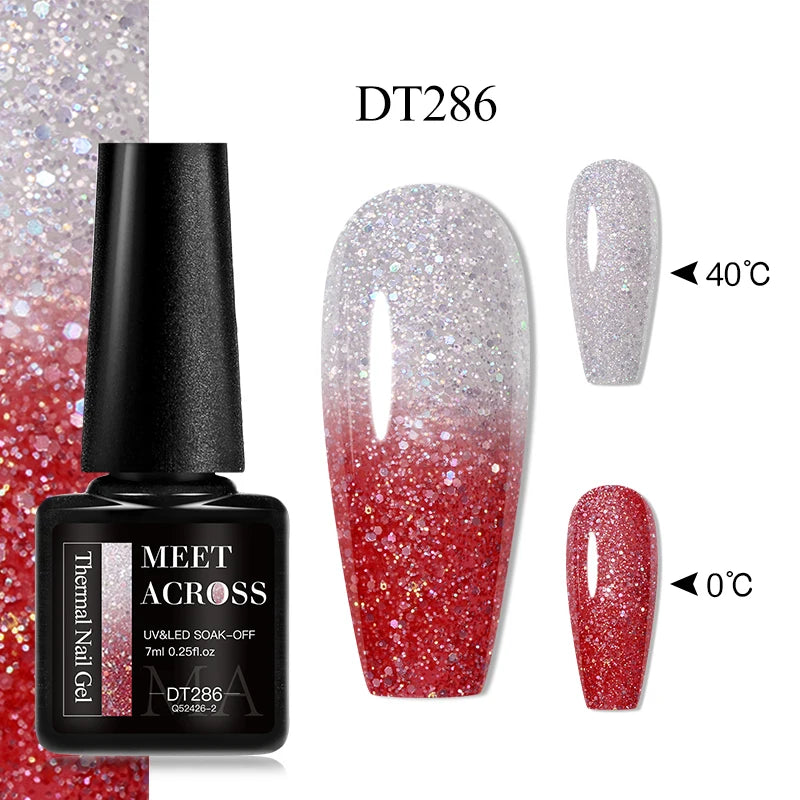 MEET ACROSS – Esmalte de uñas en gel térmico (cambia de color según la temperatura)
