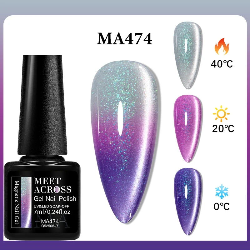 MEET ACROSS – Esmalte de uñas en gel térmico (cambia de color según la temperatura)
