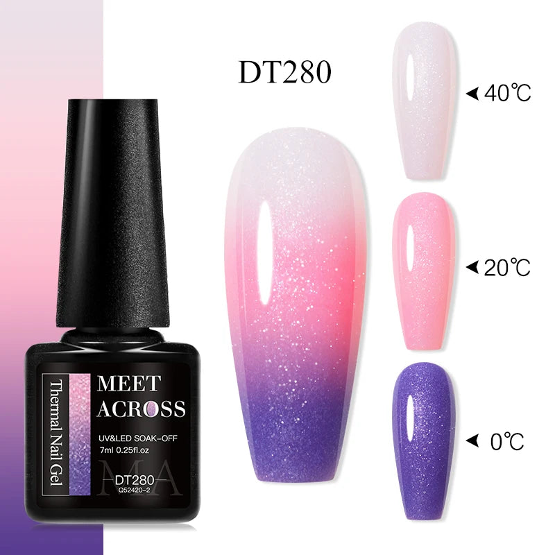 MEET ACROSS – Esmalte de uñas en gel térmico (cambia de color según la temperatura)