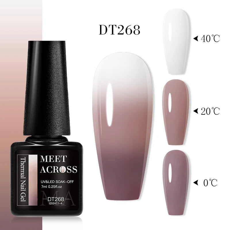 MEET ACROSS – Esmalte de uñas en gel térmico (cambia de color según la temperatura)