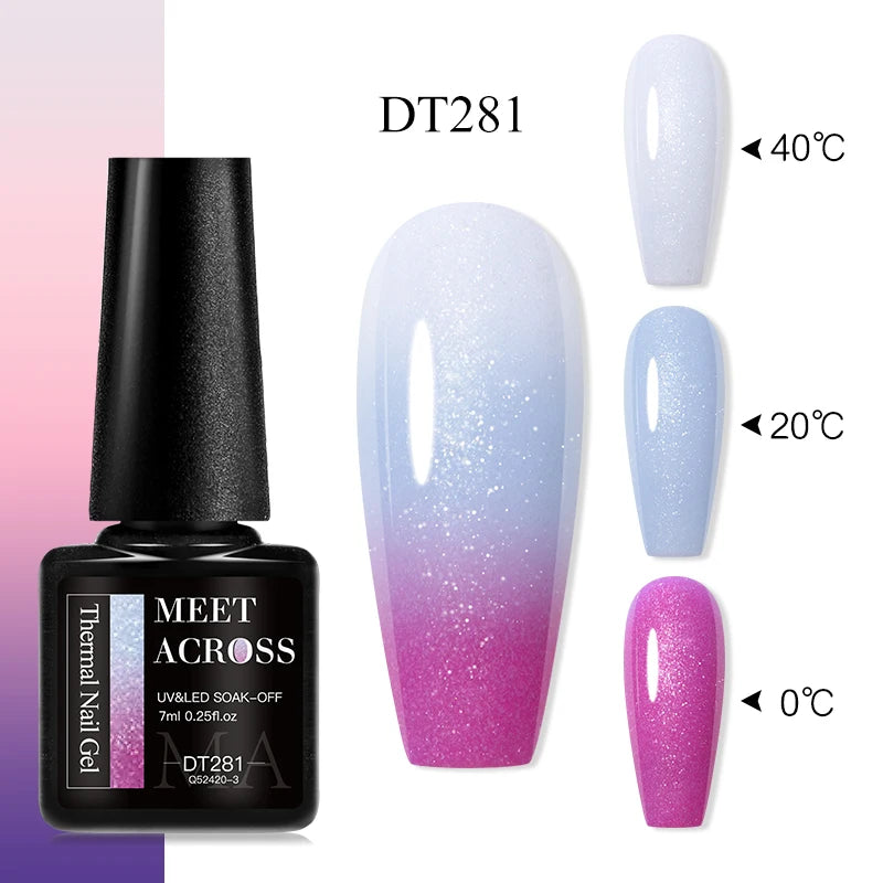 MEET ACROSS – Esmalte de uñas en gel térmico (cambia de color según la temperatura)