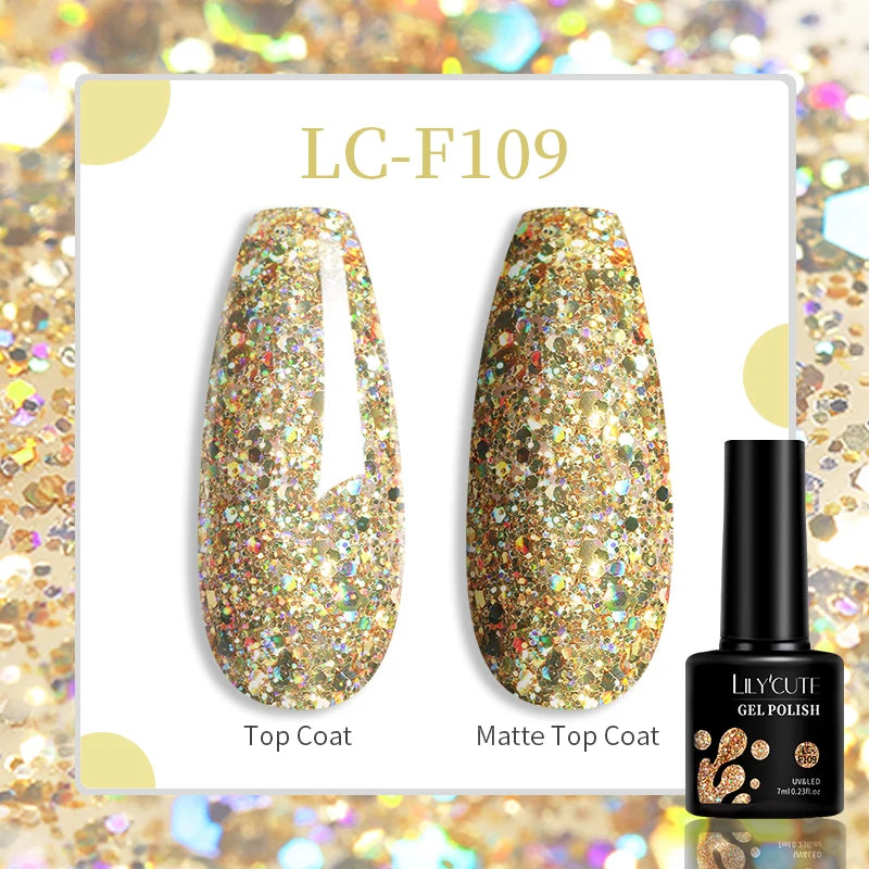 LILYCUTE Esmalte de gel para uñas de 7 ml (129 colores)