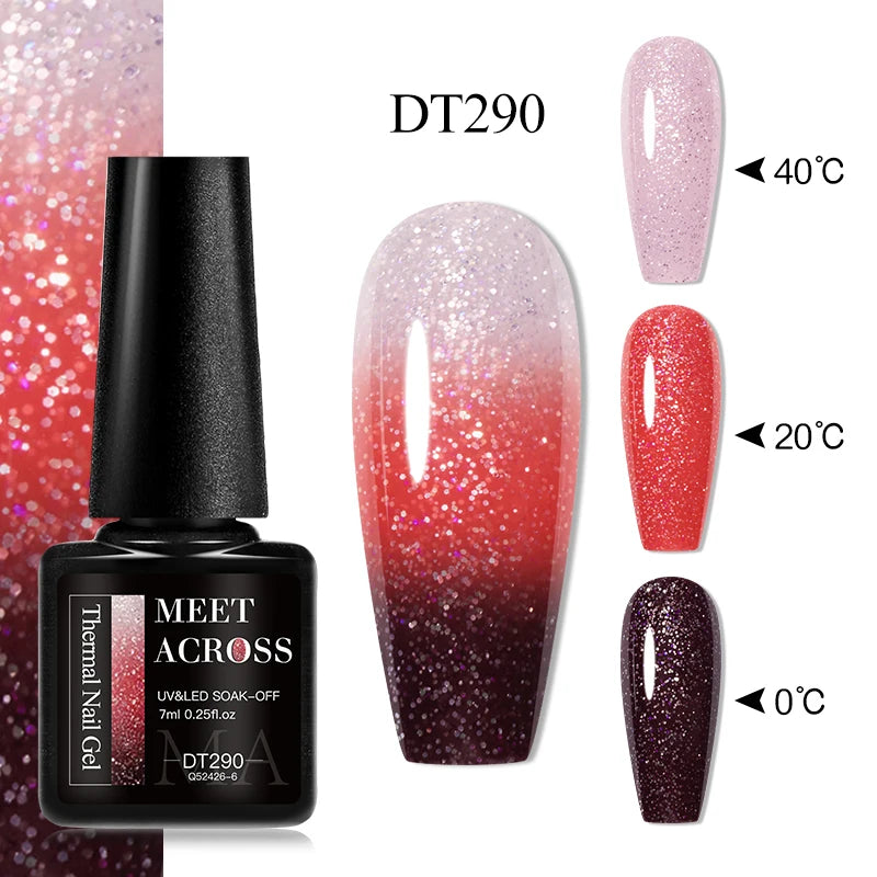 MEET ACROSS – Esmalte de uñas en gel térmico (cambia de color según la temperatura)