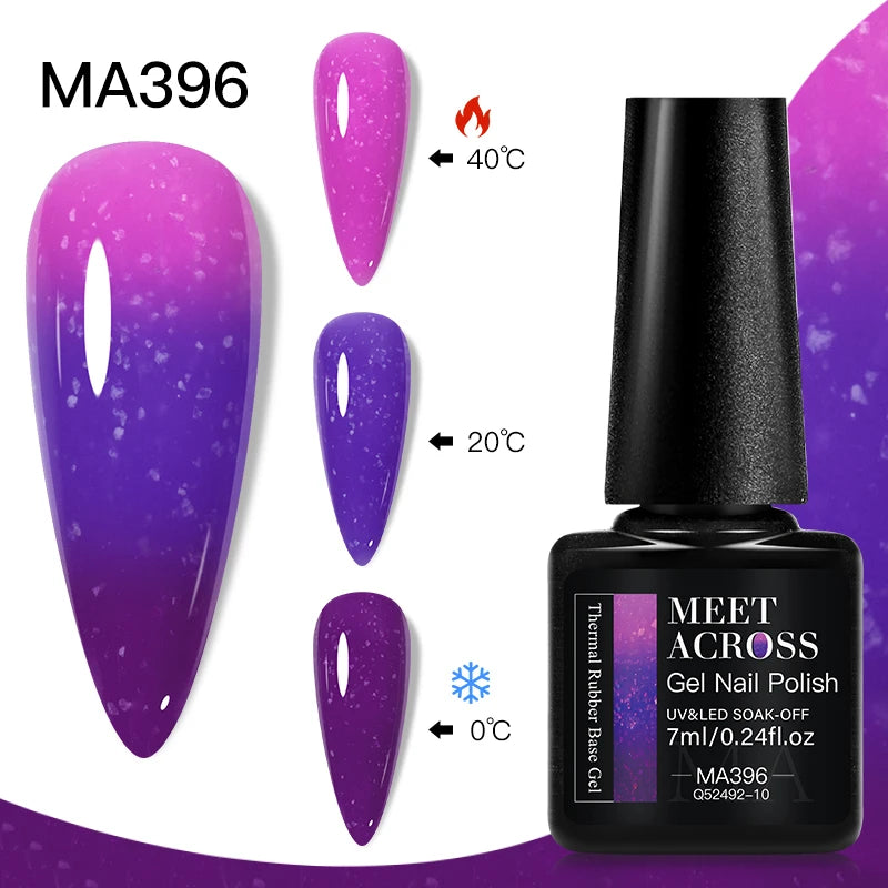 MEET ACROSS – Esmalte de uñas en gel térmico (cambia de color según la temperatura)