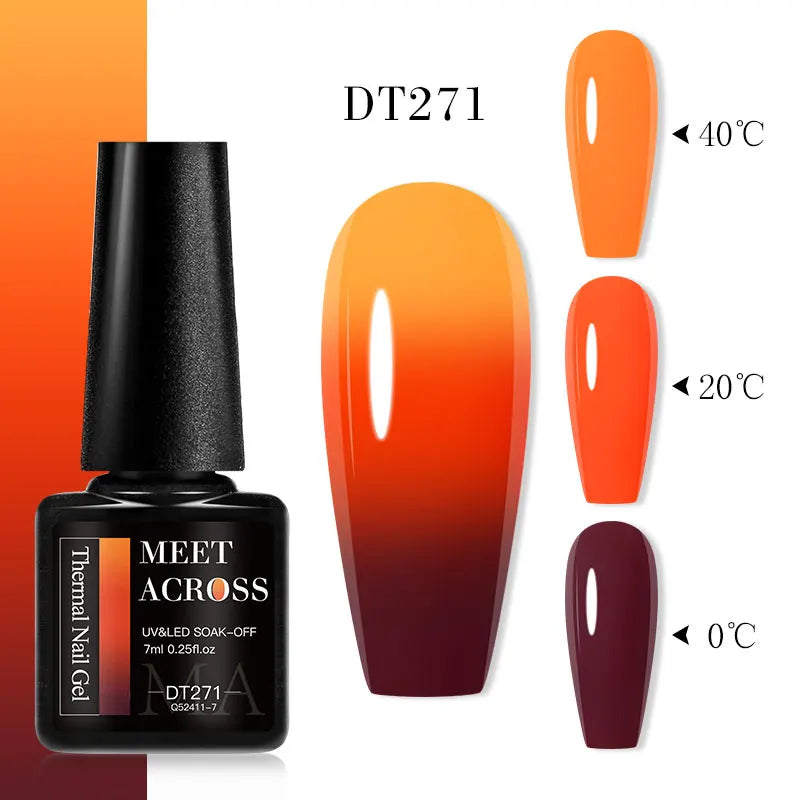 MEET ACROSS – Esmalte de uñas en gel térmico (cambia de color según la temperatura)