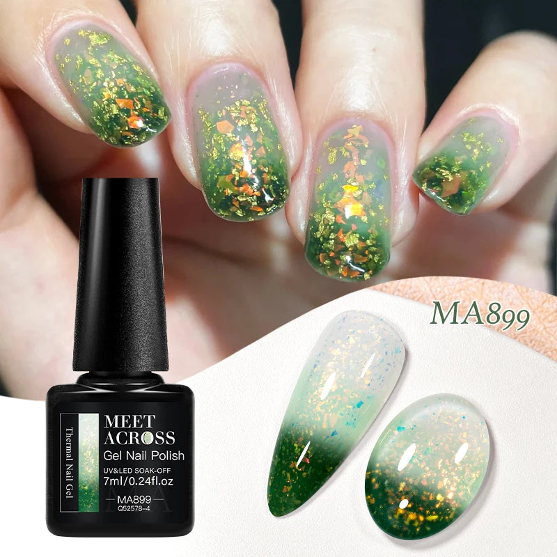 MEET ACROSS – Esmalte de uñas en gel térmico (cambia de color según la temperatura)