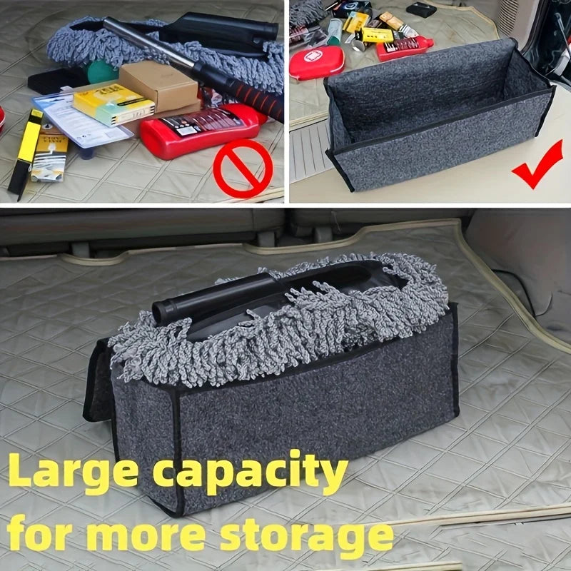 Organizador de maletero de coche (1 unidad): plegable, con asa ergonómica, para SUV, sedanes y camionetas; tejido resistente.