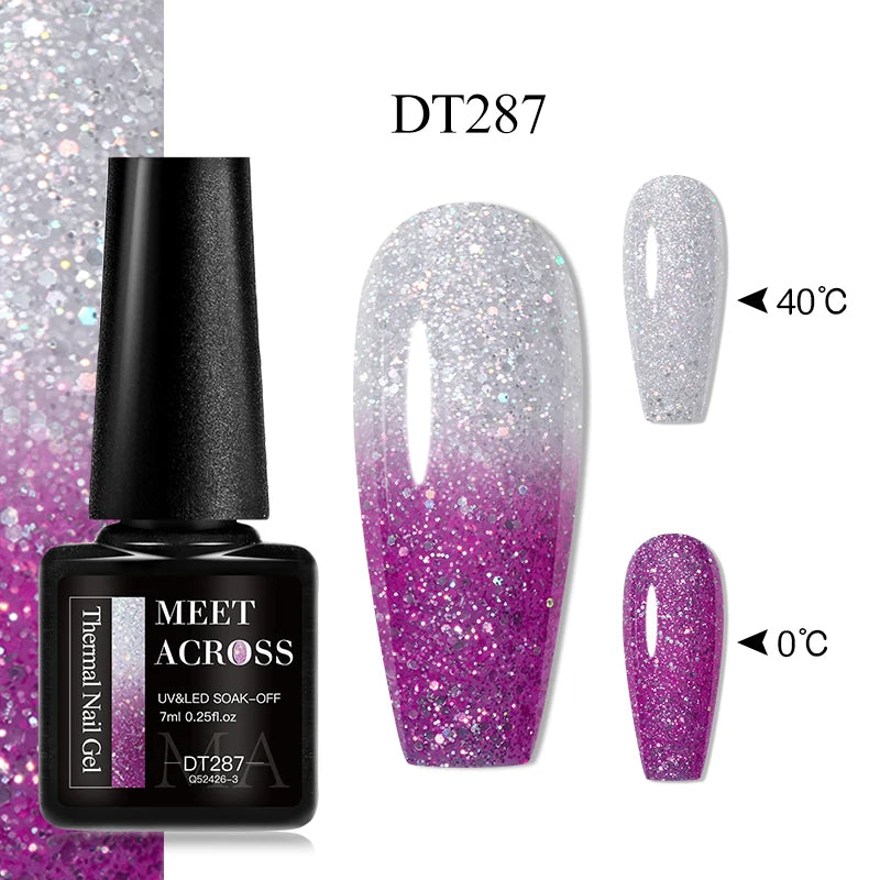 MEET ACROSS – Esmalte de uñas en gel térmico (cambia de color según la temperatura)