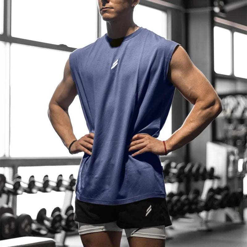 Camiseta deportiva sin mangas para hombre,