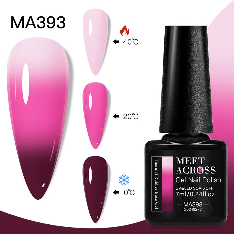 MEET ACROSS – Esmalte de uñas en gel térmico (cambia de color según la temperatura)