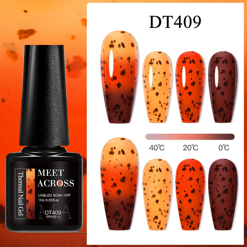 MEET ACROSS – Esmalte de uñas en gel térmico (cambia de color según la temperatura)