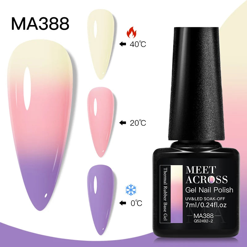 MEET ACROSS – Esmalte de uñas en gel térmico (cambia de color según la temperatura)