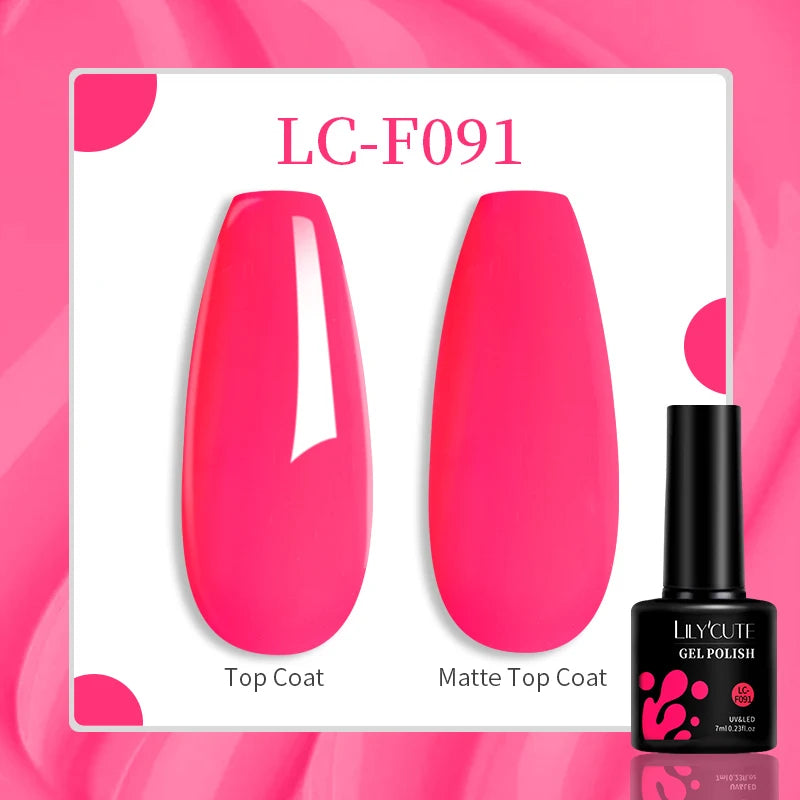 LILYCUTE Esmalte de gel para uñas de 7 ml (129 colores)