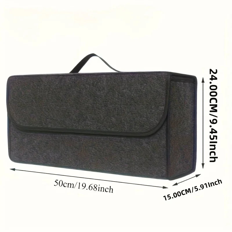 Organizador de maletero de coche (1 unidad): plegable, con asa ergonómica, para SUV, sedanes y camionetas; tejido resistente.