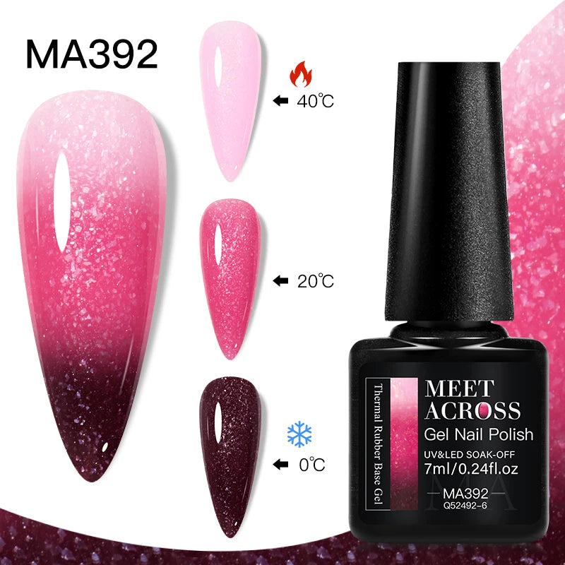 MEET ACROSS – Esmalte de uñas en gel térmico (cambia de color según la temperatura)