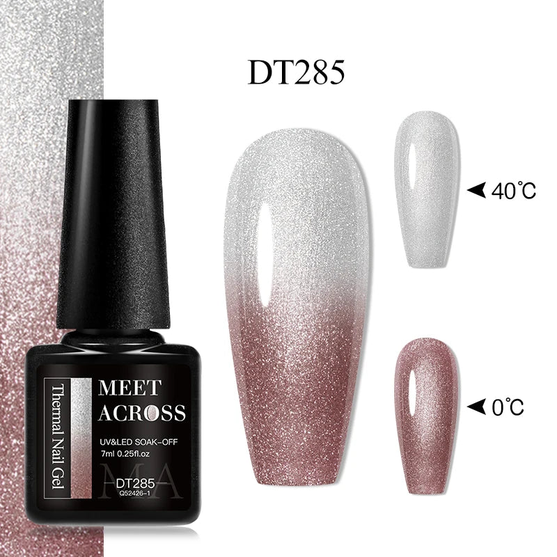 MEET ACROSS – Esmalte de uñas en gel térmico (cambia de color según la temperatura)
