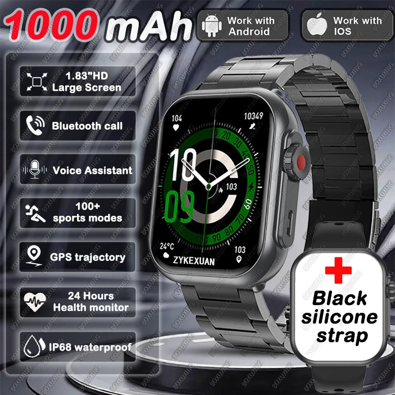 Nuevo smartwatch Xiaomi 2025 para hombre y mujer: pantalla táctil completa AMOLED HD de 1,85 pulgadas, resistencia al agua IP68 y llamadas por Bluetooth.