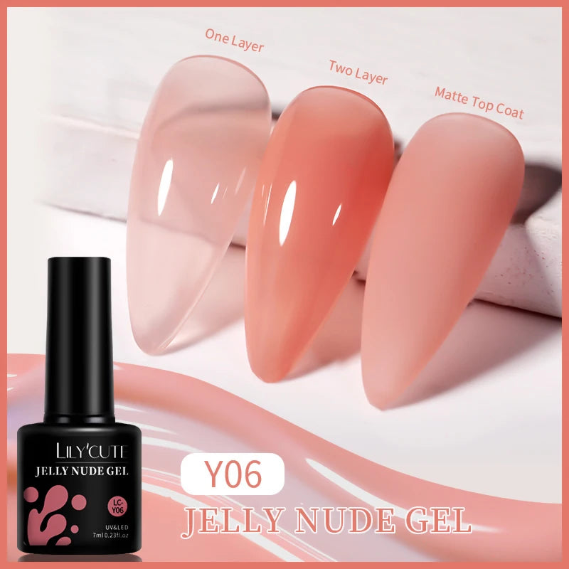 LILYCUTE Esmalte de gel para uñas de 7 ml (129 colores)