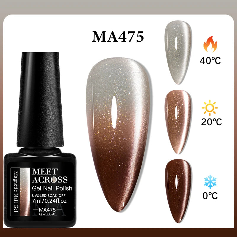 MEET ACROSS – Esmalte de uñas en gel térmico (cambia de color según la temperatura)