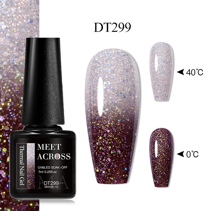 MEET ACROSS – Esmalte de uñas en gel térmico (cambia de color según la temperatura)