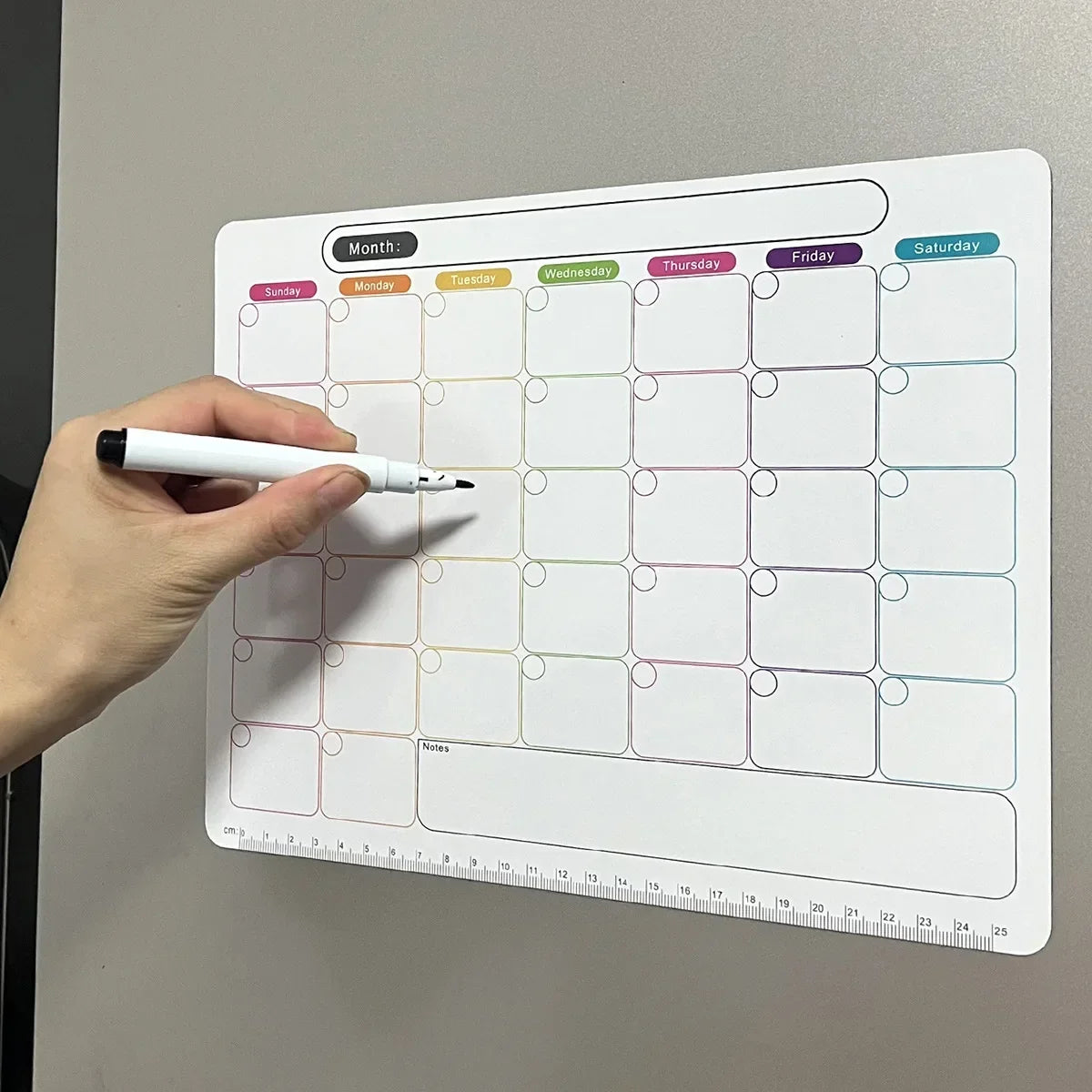 Imán para refrigerador, planificador mensual y semanal, adhesivo de calendario magnético, nota magnética flexible, pizarra de mensajes.