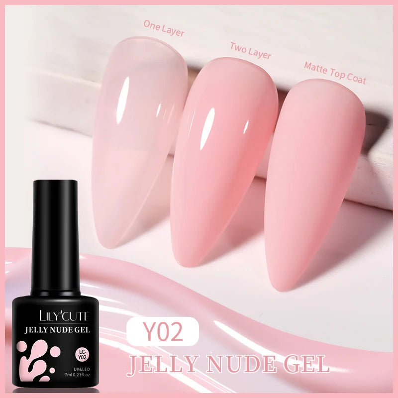 LILYCUTE Esmalte de gel para uñas de 7 ml (129 colores)