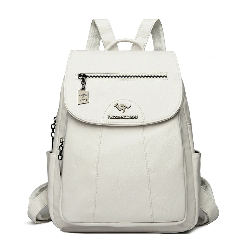 Mochila de mujer de cuero suave, estilo vintage, disponible en 5 colores