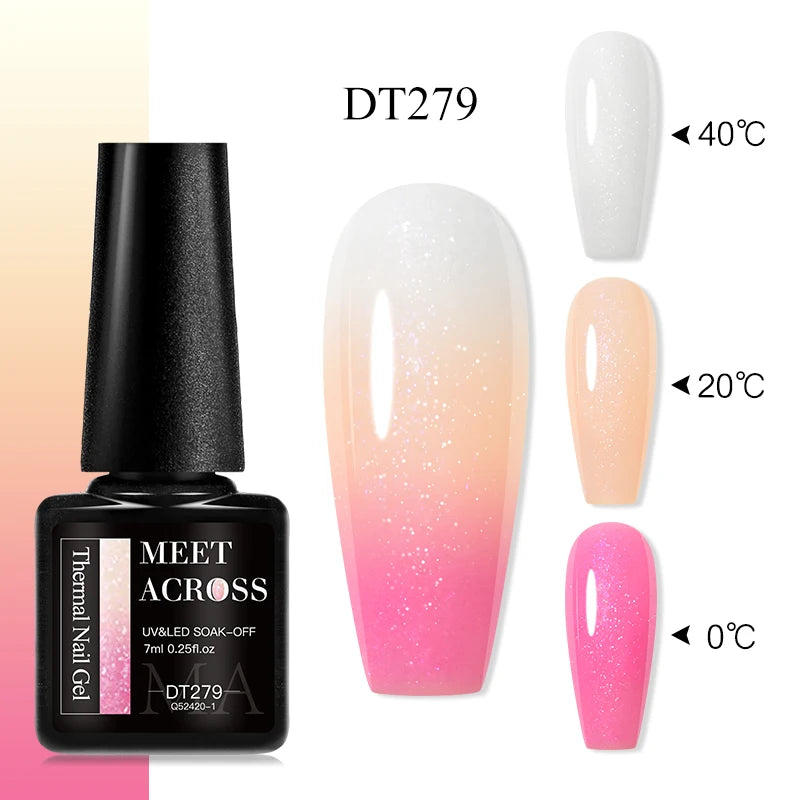 MEET ACROSS – Esmalte de uñas en gel térmico (cambia de color según la temperatura)