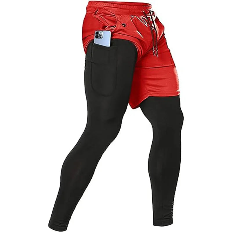 Pantalones deportivos para hombre 2 en 1: