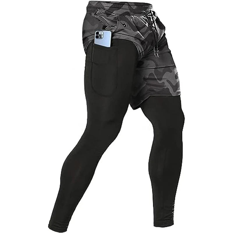Pantalones deportivos para hombre 2 en 1: