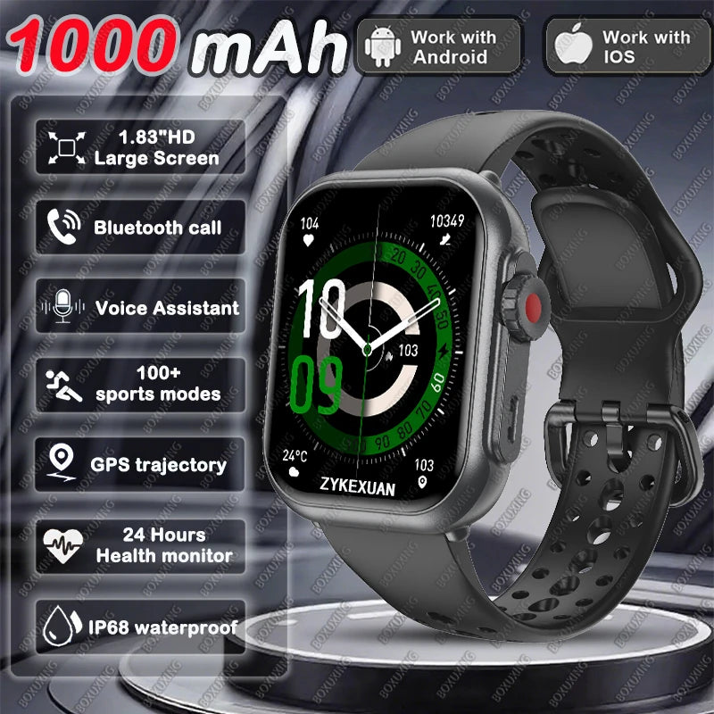 Nuevo smartwatch Xiaomi 2025 para hombre y mujer: pantalla táctil completa AMOLED HD de 1,85 pulgadas, resistencia al agua IP68 y llamadas por Bluetooth.