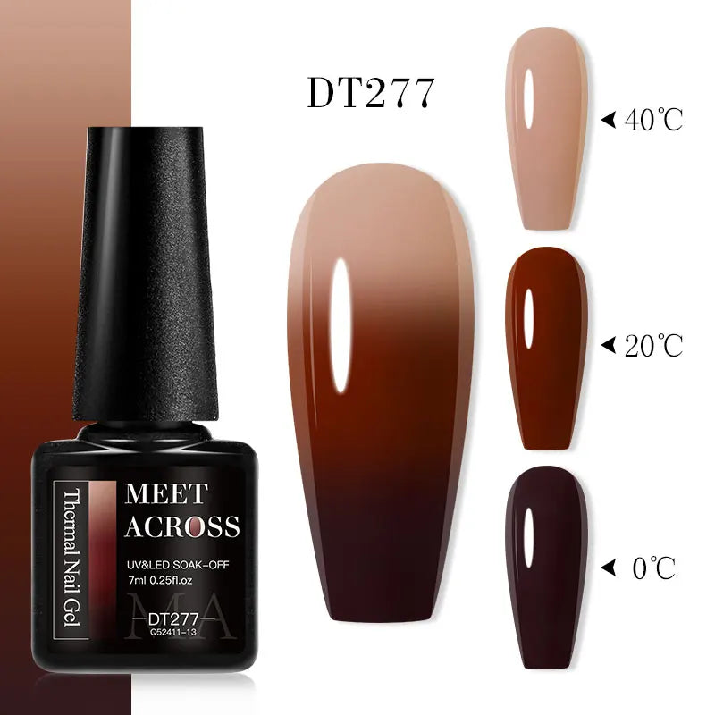 MEET ACROSS – Esmalte de uñas en gel térmico (cambia de color según la temperatura)