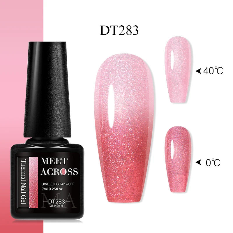 MEET ACROSS – Esmalte de uñas en gel térmico (cambia de color según la temperatura)