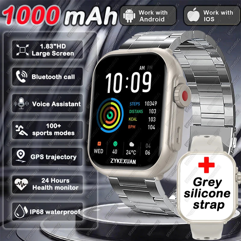 Nuevo smartwatch Xiaomi 2025 para hombre y mujer: pantalla táctil completa AMOLED HD de 1,85 pulgadas, resistencia al agua IP68 y llamadas por Bluetooth.
