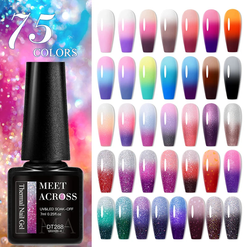 MEET ACROSS – Esmalte de uñas en gel térmico (cambia de color según la temperatura)