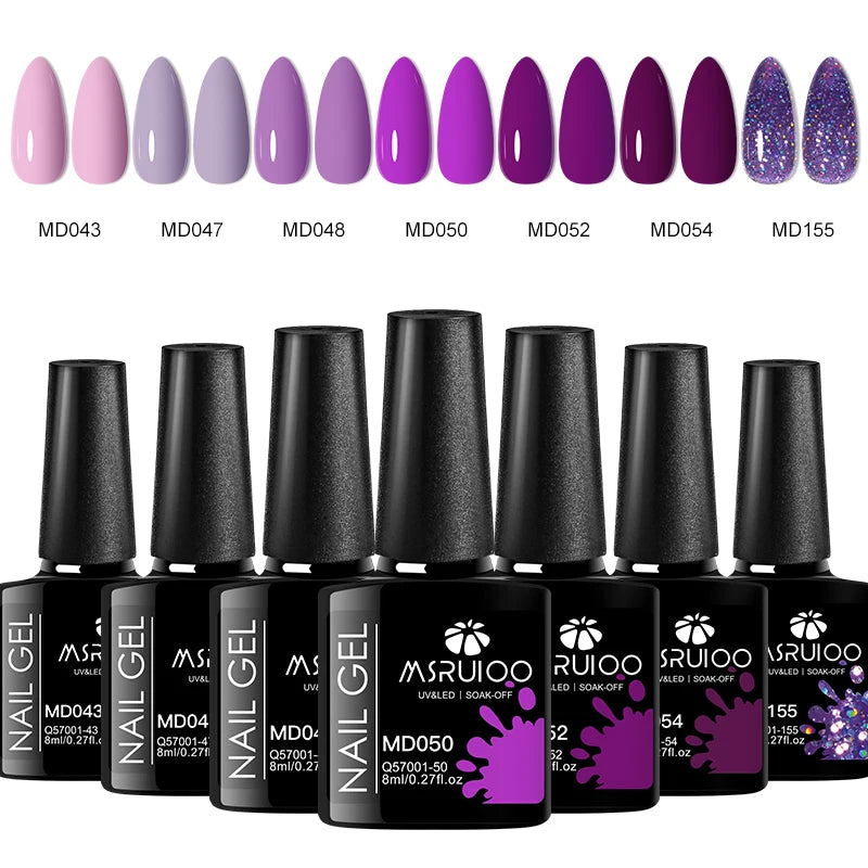Set de 7 esmaltes de gel para uñas: kit completo para manicura